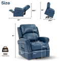 Lift Recliner Chair, Electric Power Lift Recliner Chair For Elderly, Navy Blue Navy Blue Faux Leather Power Remote Wood Primary Living Space Soft American Traditional Metal & Wood