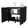 Black 2 Utility Sink And Cabinet Black Kitchen Wood