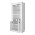 White 4 Built In Wine Rack Bar Cabinet 3 4 Shelves White White Primary Living Space Shelves Included Wood