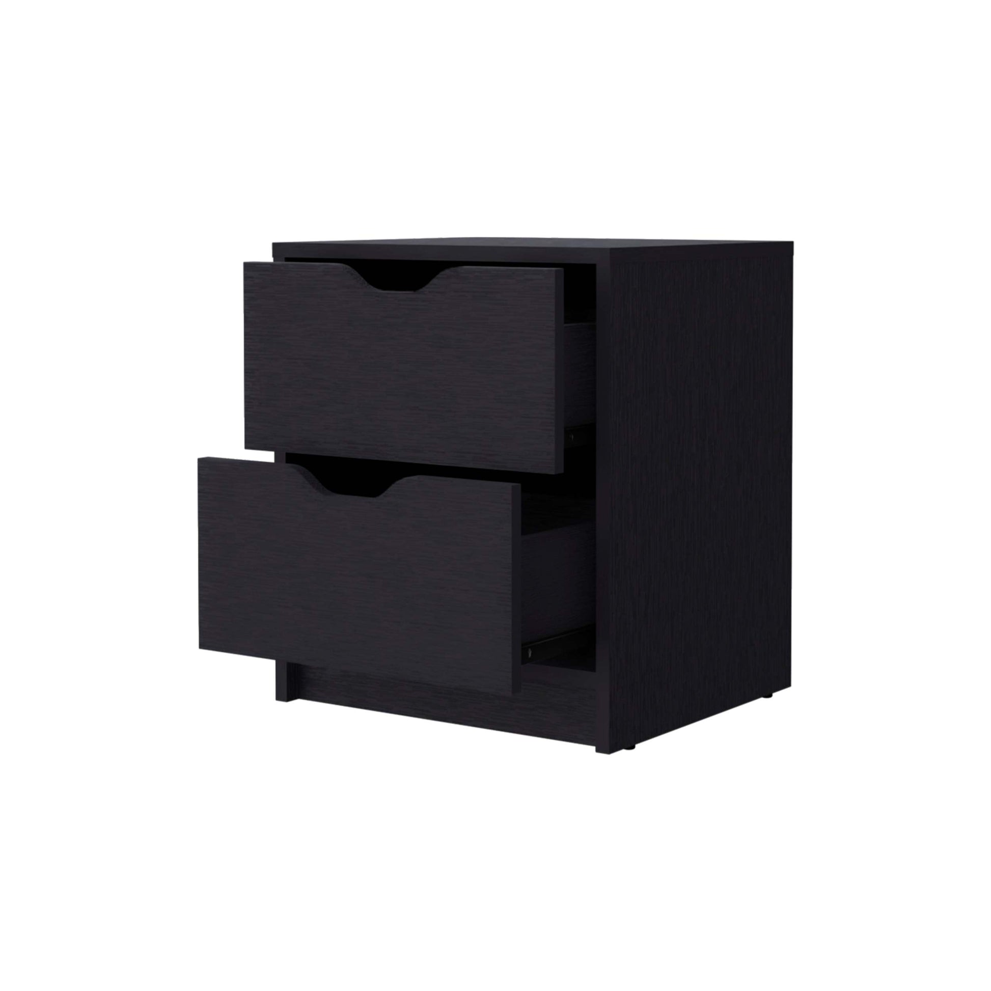 Black 2 Drawer Nightstand Black 2 Drawers Bedroom Drawer Storage Drawers Black Wood