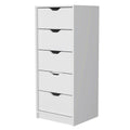 Logan White 5 Narrow Drawer Dresser White White Bedroom Wood