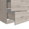 Topaz Three Drawer Dresser, Superior Top, Handles, Light Gray Gray Particle Board Particle Board