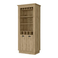 Macadamia 4 Built In Wine Rack Bar Cabinet 3 4 Shelves Brown Brown Primary Living Space Shelves Included Wood