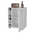 Garret White 6 Bottle Rack Bar Cart - White White