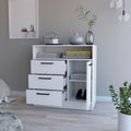 White Open Storage Shelf 3 Drawer Dresser White White Bedroom Wood