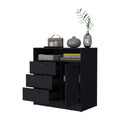 Black Open Storage Shelf 3 Drawer Dresser Black Bedroom Wood