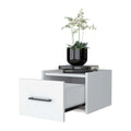 White Wall Mounted Floating Nightstand White White 1 Drawer Bedroom Floating Space Saving White Wood