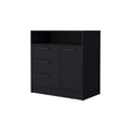 Black Open Storage Shelf 3 Drawer Dresser Black Bedroom Wood