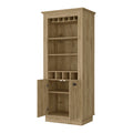 Macadamia 4 Built In Wine Rack Bar Cabinet 3 4 Shelves Brown Brown Primary Living Space Shelves Included Wood