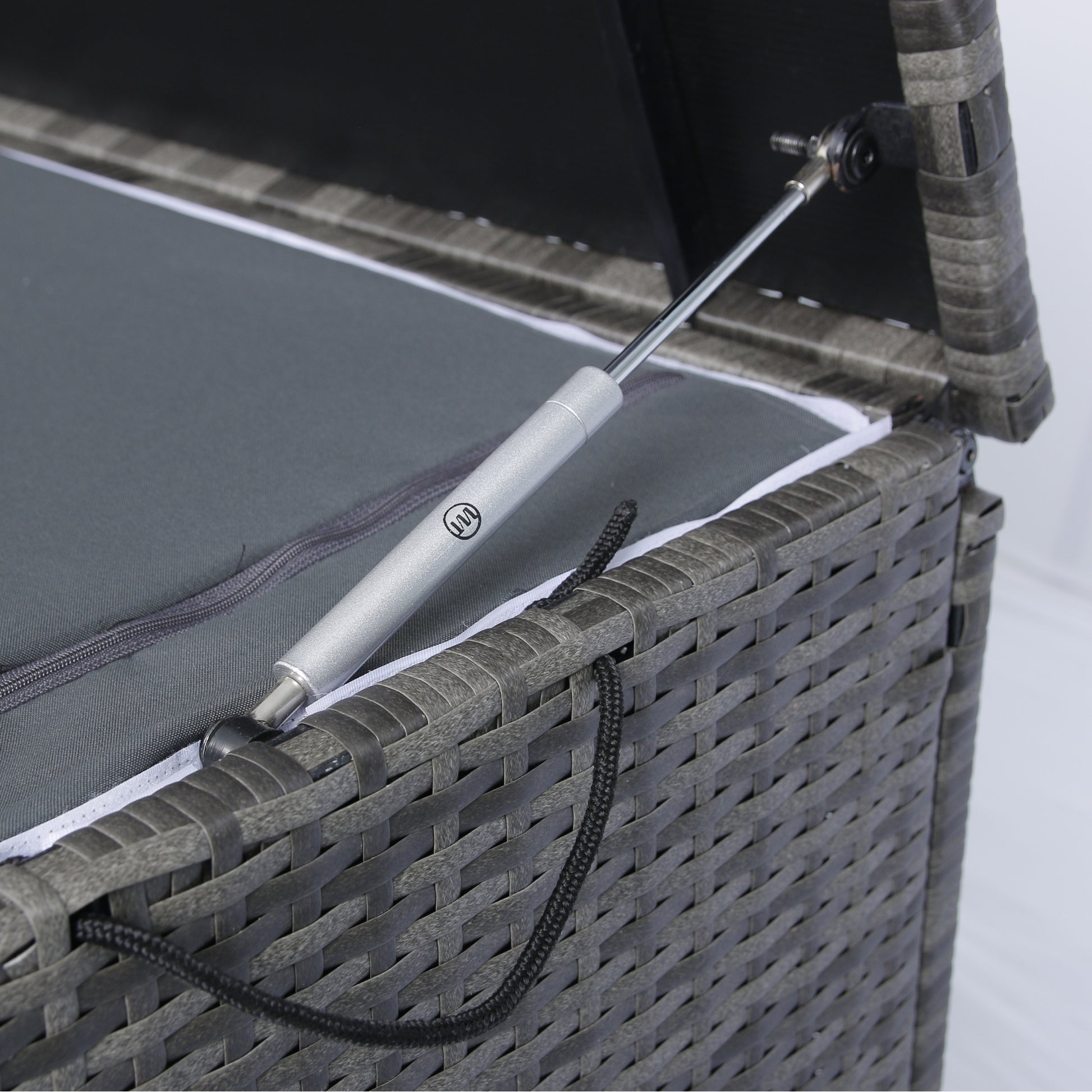 Outdoor Storage Box, 200 Gallon Wicker Patio Deck Boxes With Lid, Outdoor Cushion Storage For Kids Toys, Pillows, Towel No Sectional Grey Mildew Resistant Frame Mildew Resistant Cushion Garden & Outdoor American Traditional Pe Rattan Iron Waterproof