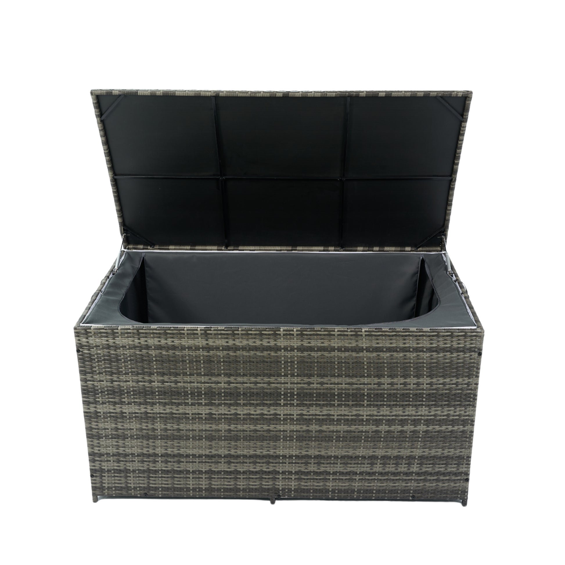 Outdoor Storage Box, 200 Gallon Wicker Patio Deck Boxes With Lid, Outdoor Cushion Storage For Kids Toys, Pillows, Towel No Sectional Grey Mildew Resistant Frame Mildew Resistant Cushion Garden & Outdoor American Traditional Pe Rattan Iron Waterproof