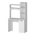 White 3 Tier Storage Shelves Computer Desk White White Computer Desk Office Rectangular Shelves Desk Wood