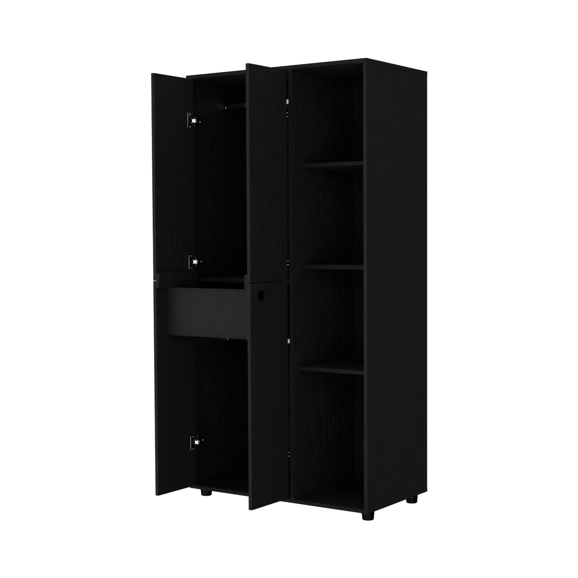 Black 1 Drawer Armoire Closet Black Bedroom Wood