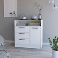 White Open Storage Shelf 3 Drawer Dresser White White Bedroom Wood