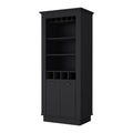 Tyler Black 4 Built In Wine Rack Bar Cabinet 3 4 Shelves Black Primary Living Space Shelves Included Wood