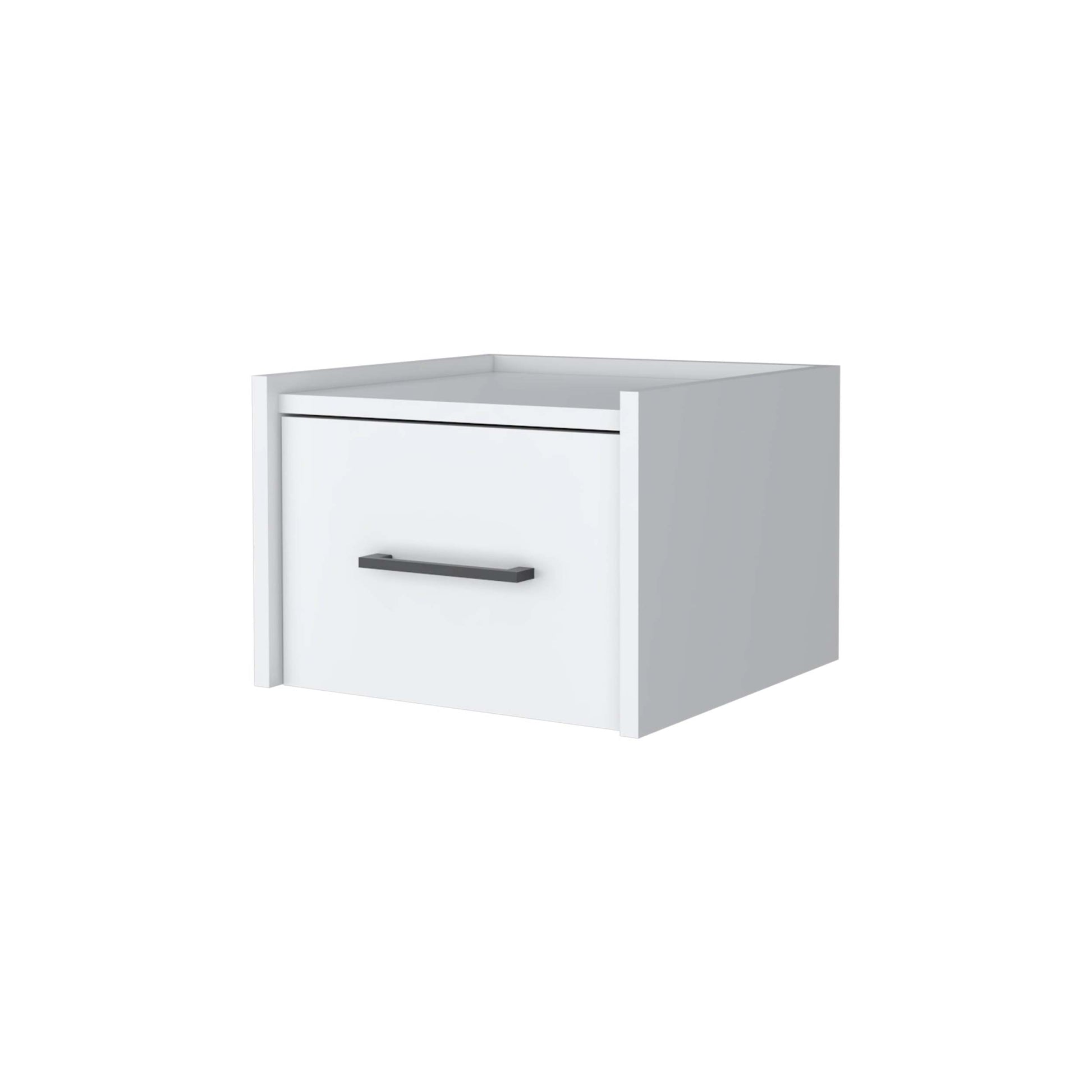 White Wall Mounted Floating Nightstand White White 1 Drawer Bedroom Floating Space Saving White Wood