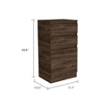 Depot E Shop Diamond Dresser, Jewelry Box, Mirror, Single Door Cabinet, Two Drawers, Dark Walnut Brown Particle Board Particle Board