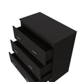 Topaz Three Drawer Dresser, Superior Top, Handles, Black Black Particle Board Particle Board