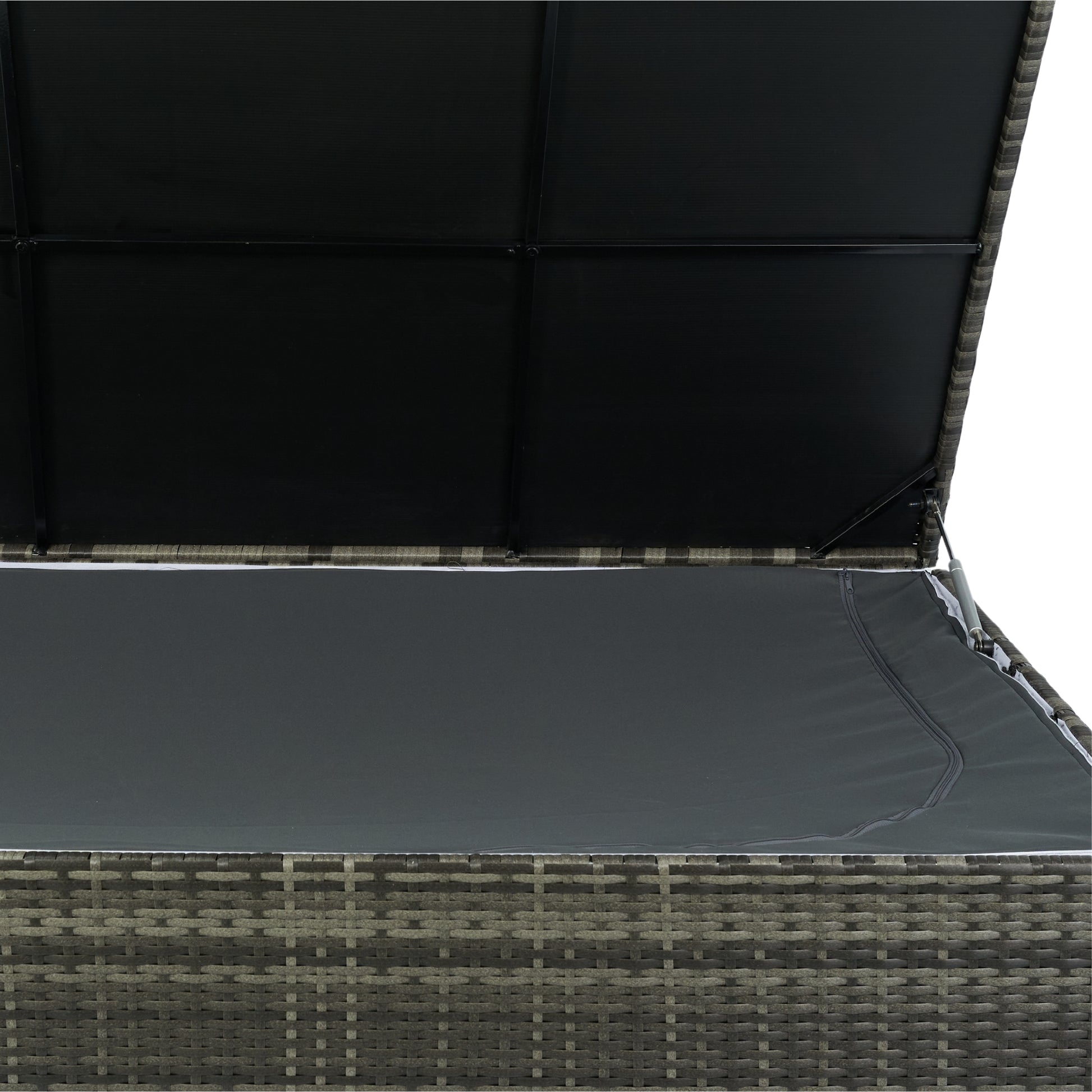 Outdoor Storage Box, 200 Gallon Wicker Patio Deck Boxes With Lid, Outdoor Cushion Storage For Kids Toys, Pillows, Towel No Sectional Grey Mildew Resistant Frame Mildew Resistant Cushion Garden & Outdoor American Traditional Pe Rattan Iron Waterproof