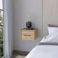 Macadamia Wall Mounted Floating Nightstand Natural 1 Drawer Bedroom Floating Space Saving Wood