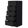 Logan Black 5 Narrow Drawer Dresser Black Bedroom Wood