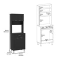 DEPOT E SHOP Helis 60 Pantry Double Door Cabinet, One black-particle board-particle board