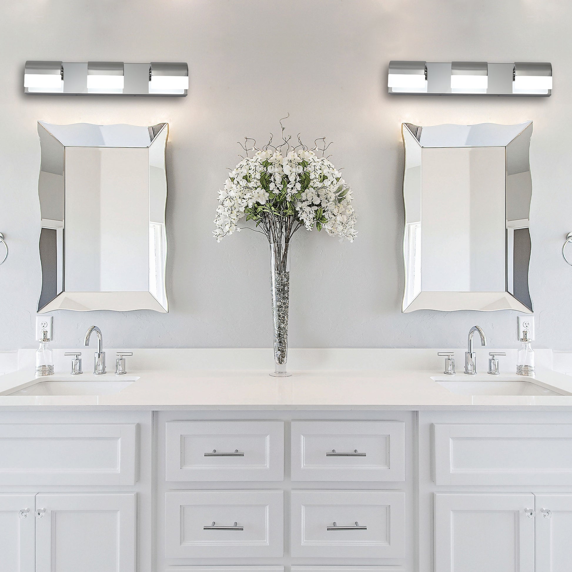 Bathroom Vanity Lighting 3 Light LED Vanity Lights chrome-modern-acrylic-stainless steel
