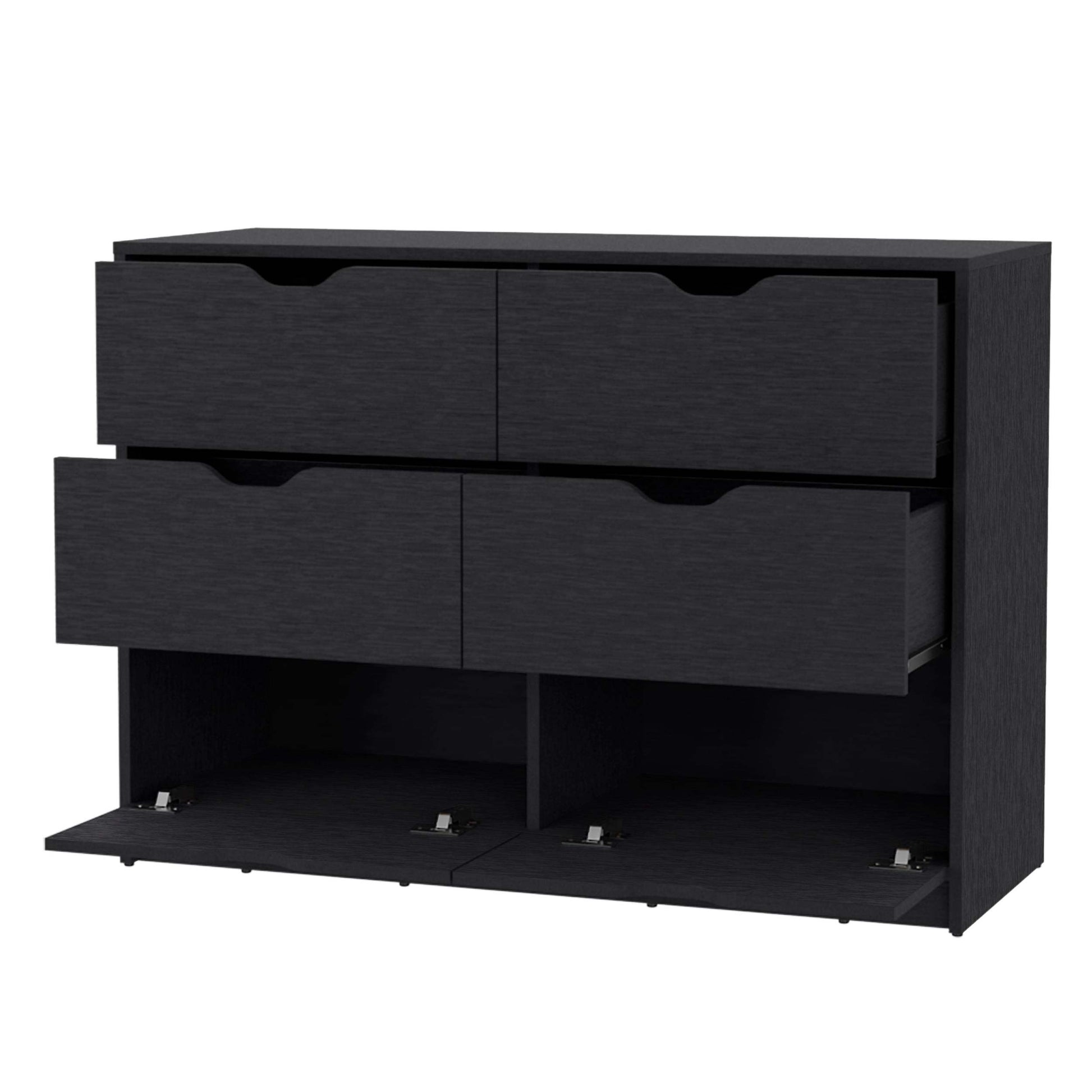 Black 4 Drawer Dresser Black Bedroom Wood