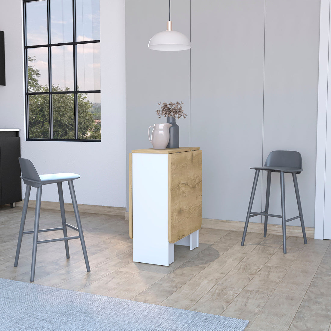 Cole White And Macadamia Folding Dining Table Brown White Folding Dining Room Rectangular Kitchen & Dining Tables Rectangular Wood