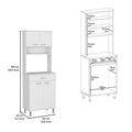 DEPOT E SHOP Helis 60 Pantry Double Door Cabinet, One white-particle board-particle board