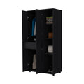 Black 1 Drawer Armoire Closet Black Bedroom Wood