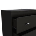 Topaz Three Drawer Dresser, Superior Top, Handles, Black Black Particle Board Particle Board