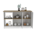 Juniper Kitchen Island, Four Open Shelves, Two -