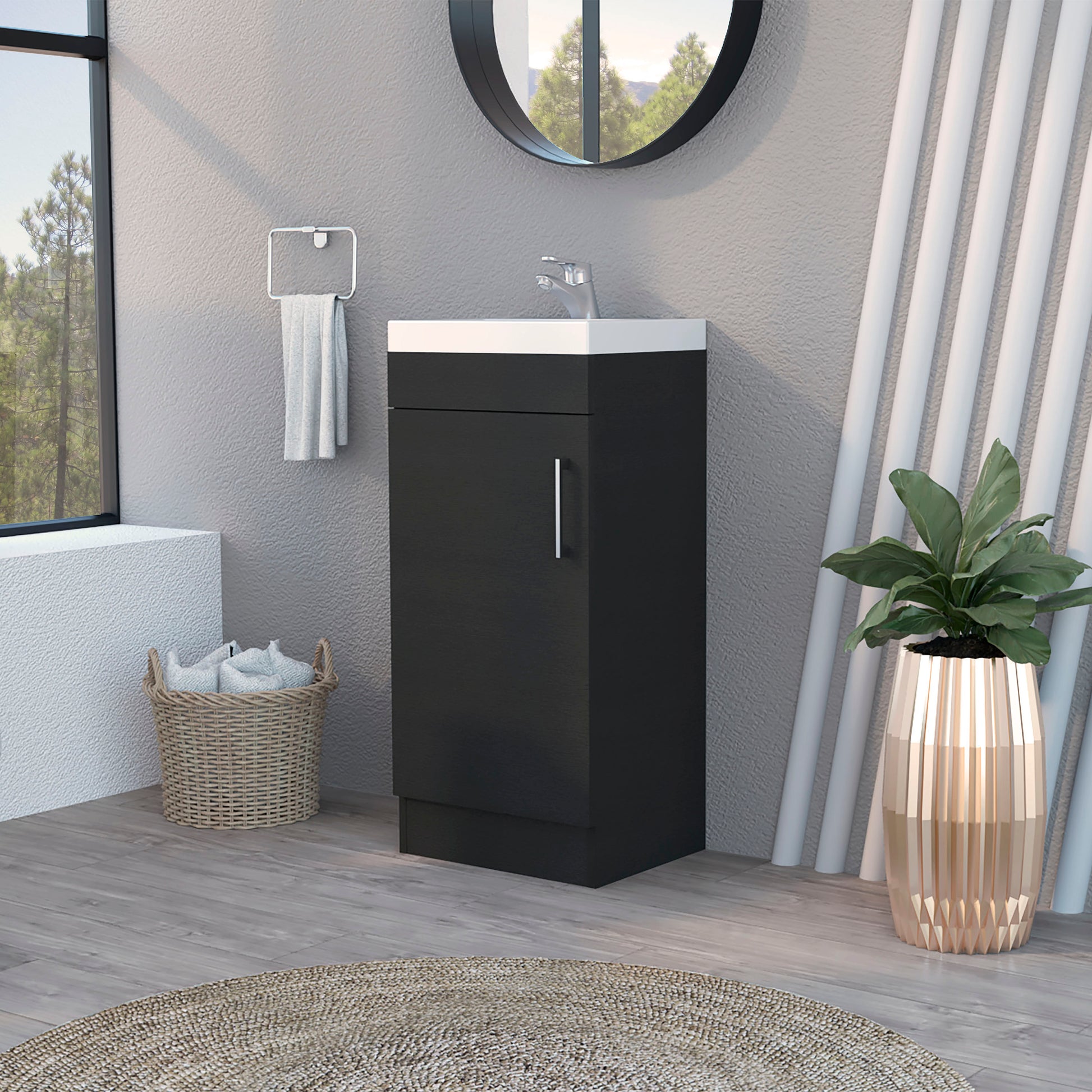 Toledo Bathroom Vanity Black Bathroom Modern Particle Board Engineered Wood