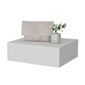 White Wall Mounted Floating Nightstand White White 1 Drawer Bedroom Floating Space Saving White Wood