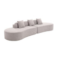Arrived Modern Curved Combination Sofa, Terrycloth Fabric Sofa, Minimalist Sofa In Living Room, Apartment, No Assembly Required, Three Pillows,Gray Gray Primary Living Space Medium Soft Polyester 4 Seat