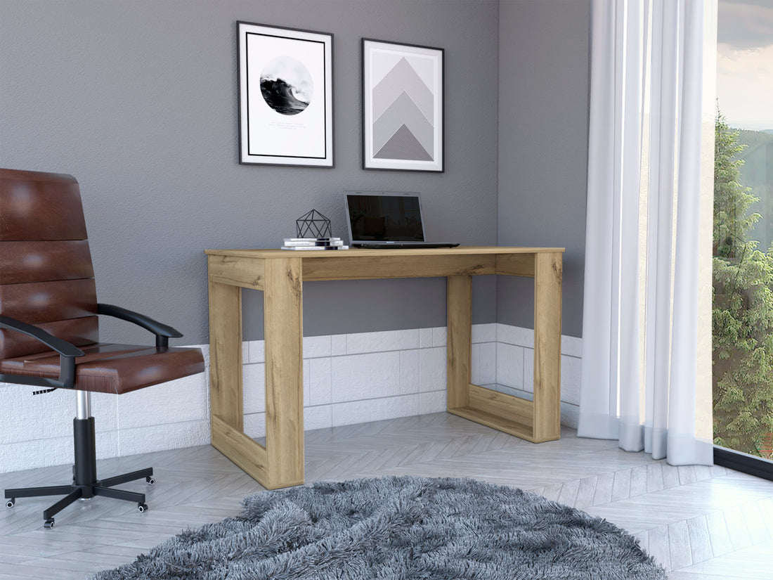 Aurora Writing Computer Desk Light Oak Computer Desk Office Industrial,Modern Pine Freestanding Desk Particle Board Engineered Wood