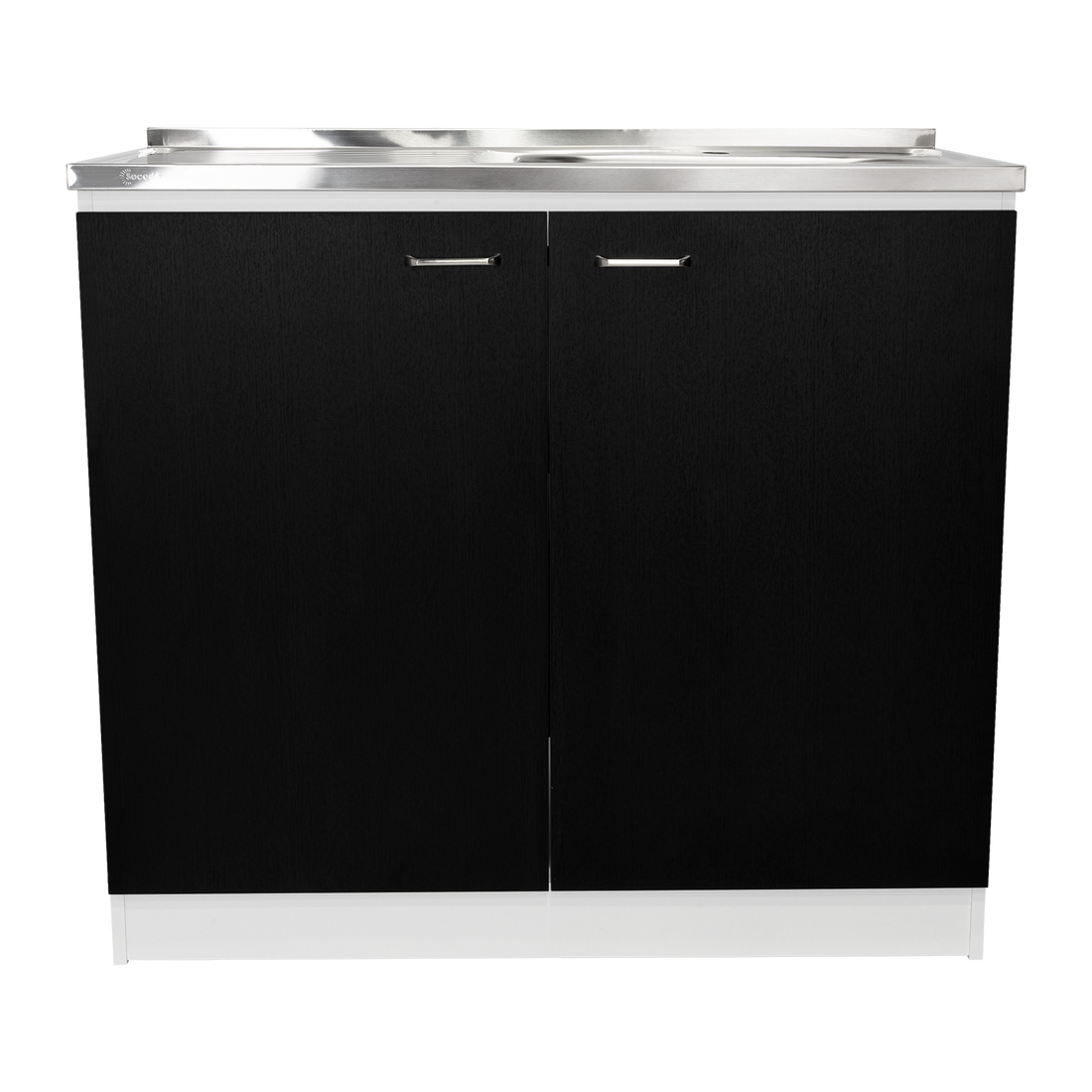 Napoles Utility Sink With Cabinet, Double Door, One Shelf White Black Multi Kitchen Modern Particle Board Particle Board