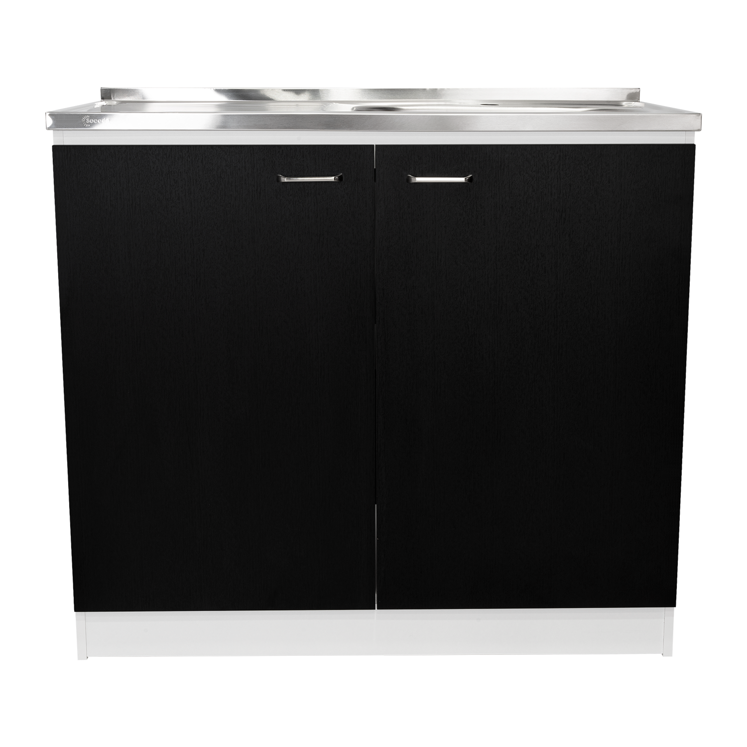 Napoles Utility Sink With Cabinet, Double Door, One Shelf White Black Multi Kitchen Modern Particle Board Particle Board