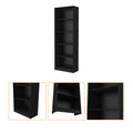 Black 5 Shelf Bookcase 5 Black Standard Horizontal Primary Living Space Closed Back Wood Wood