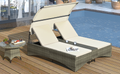 Patio Daybed Outdoor Daybed Outdoor Rattan Sun Lounger With Shelter Roof With Adjustable Backrest, Storage Box And 2 Cup Holders For Patio, Balcony, Poolside,Cream Yes Cream Seats 2 Water Resistant Frame Water Resistant Cushion Garden & Outdoor Sectional