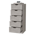 Concrete Gray 5 Narrow Drawer Dresser Gray Gray Bedroom Wood