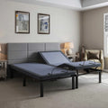 Bt2000 Cal King Adjustable Bed California King Blue Gray Upholstered