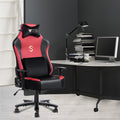 Big And Tall Gaming Chair 400Lbs Gaming Chair With Massage Lumbar Pillow, Headrest, 3D Armrest, Metal Base, Pu Leather Metal Red Handle Pu Leather