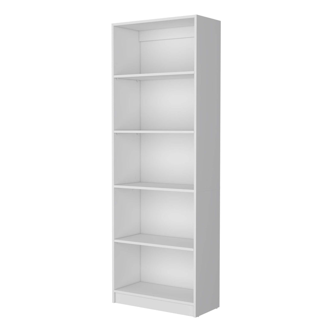 White 5 Shelf Bookcase 5 White White Standard Horizontal Primary Living Space Closed Back Wood Wood