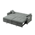 83.47 Inch Large Size Dark Grey Fabric 3 In 1 Convertible Sleeper Sofa Bed,For Living Room, Bedroom, Apartment, Office Dark Grey Fabric 3 Seat