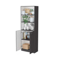 Matt Gray And White 2 Door Bookcase Grey White Primary Living Space Wood