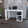 White Two Shelves Writing Desk White White Writting Desk Office Rectangular Shelves Desk Rectangular Wood