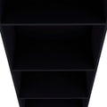 Black Tier Storage Shelves Bookcase 4 Black Standard Horizontal Primary Living Space Closed Back Wood Wood