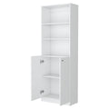 Zachary White 2 Door Bookcase 3 White White Standard Horizontal Primary Living Space Closed Back Wood With Doors Wood